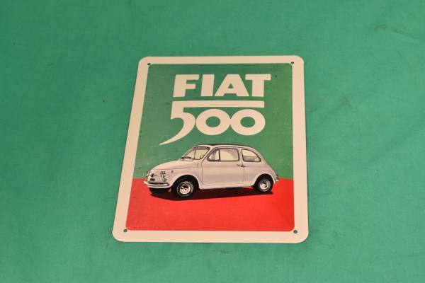 4x15x302_kl Blechschild Fiat 500 Tricolore