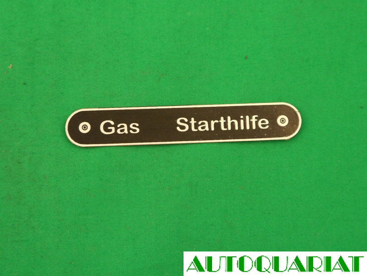 Schild Gas/Starthilfe