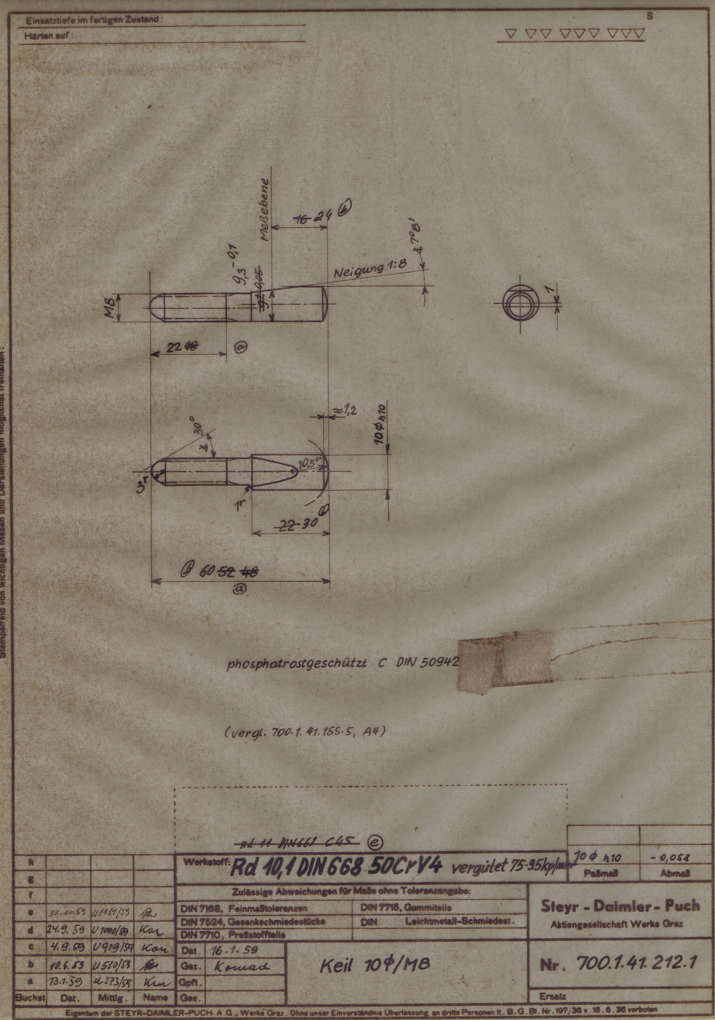 Keil f. Achsschenkelbolzen