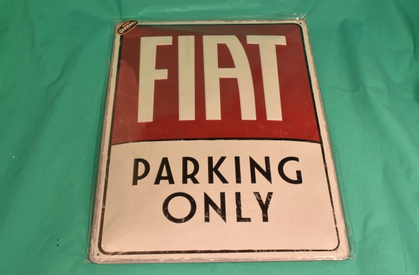 Blechschild Fiat Parking only