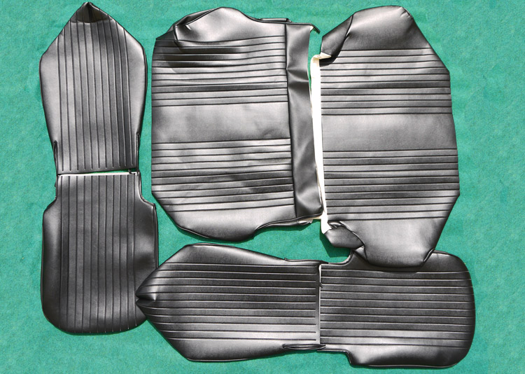 2x11x840_kl Sitzbezugsatz komplett, SKY schwarz, Premium Fiat 500